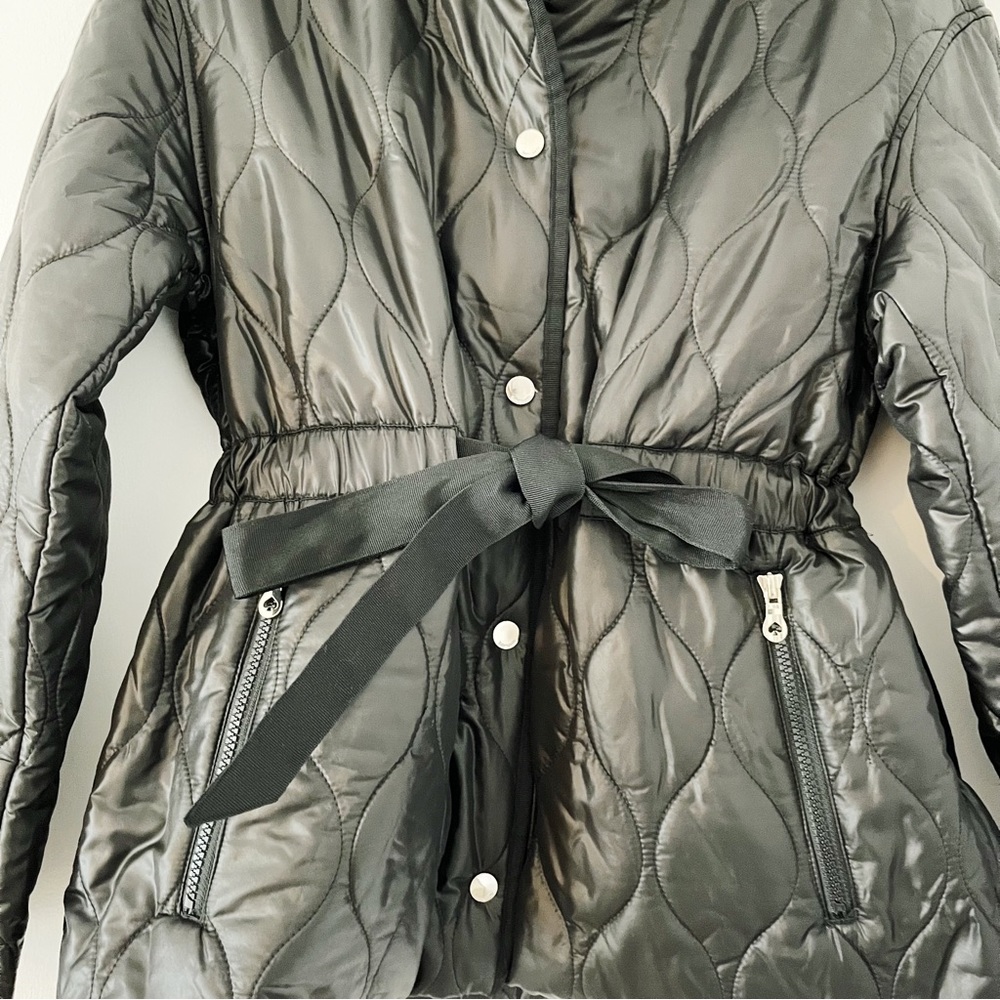 NWT Kate Spade New York Quilted Short Belter Puffer Jacket with Rollout Hood - Picture 6 of 10